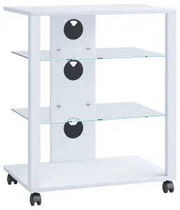 VCM Hifi stojan Folas s kolečky, bílý