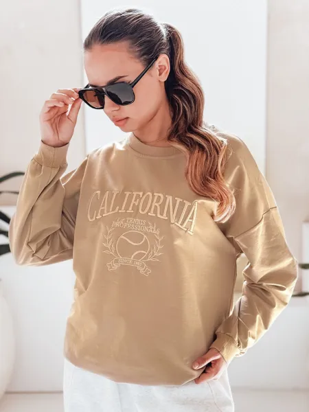 Dámska mikina oversize CALIFORNIA DREAM Farba béžová DSTREET