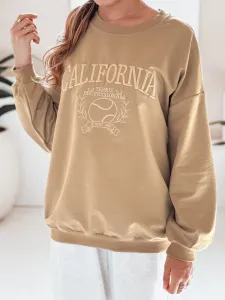 Dámska mikina oversize CALIFORNIA DREAM Farba béžová DSTREET