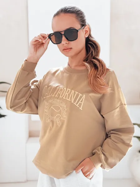 Dámska mikina oversize CALIFORNIA DREAM Farba béžová DSTREET