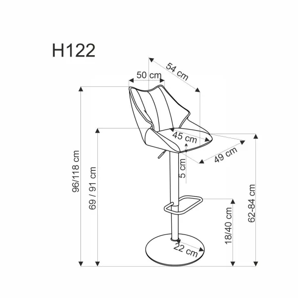Barová stolička H122 Halmar