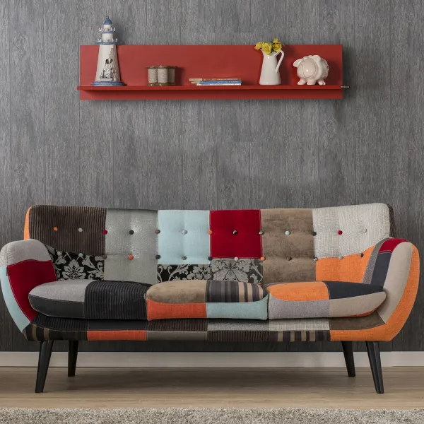 Kalune Design Nástenná polica RAF 120x25 cm červená