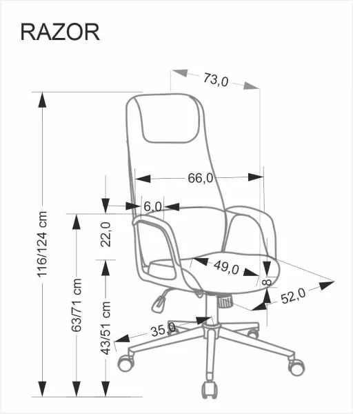Kancelárske kreslo RAZOR Halmar
