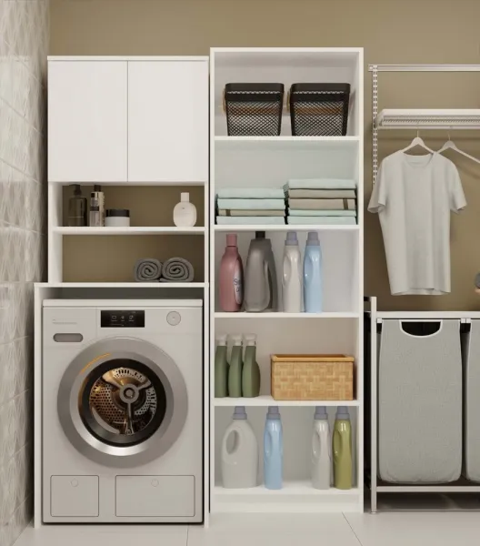 TP Living Kúpeľňová skrinka nad práčku POLA MULTI biela