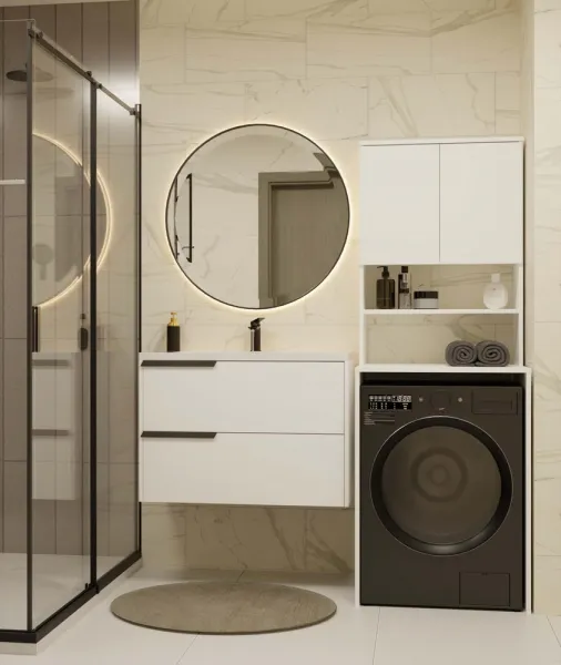 TP Living Kúpeľňová skrinka nad práčku POLA MULTI biela