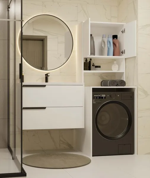 TP Living Kúpeľňová skrinka nad práčku POLA MULTI biela