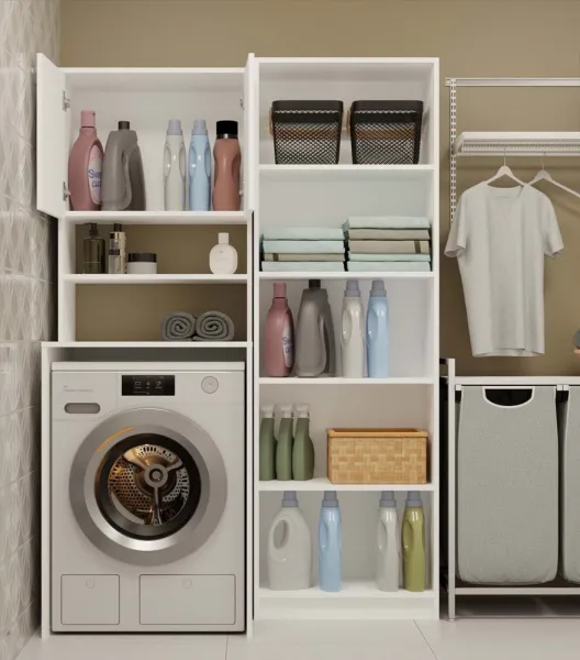 TP Living Kúpeľňová skrinka nad práčku POLA MULTI biela