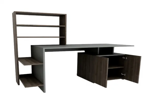 Písací stôl Melis - Walnut, Anthracite