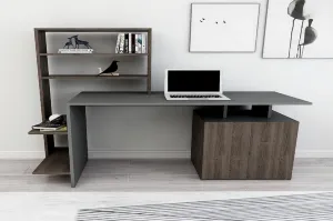Písací stôl Melis - Walnut, Anthracite