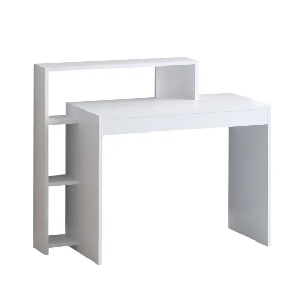 Kalune Design Psací stůl Trella s vestavěným regálem bílý