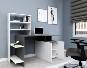 Písací stôl Melis - White, Anthracite