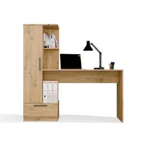 TP Living Písací stôl so vstavanou skriňou a policami COSMO dub artisan