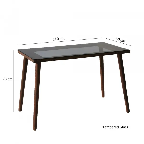 Kalune Design Písací stôl COZY z masívu orech/sklo
