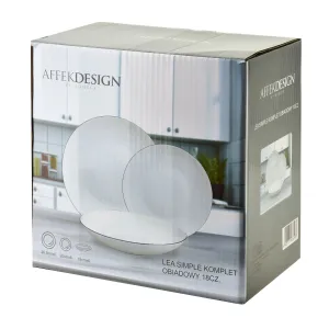 Affekdesign Súprava 18 ks tanierov LEA SIMPLE biela