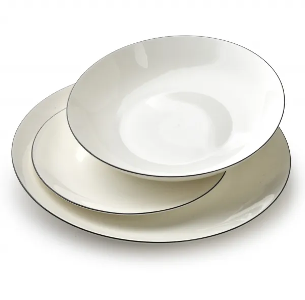 Affekdesign Súprava 18 ks tanierov LEA SIMPLE biela
