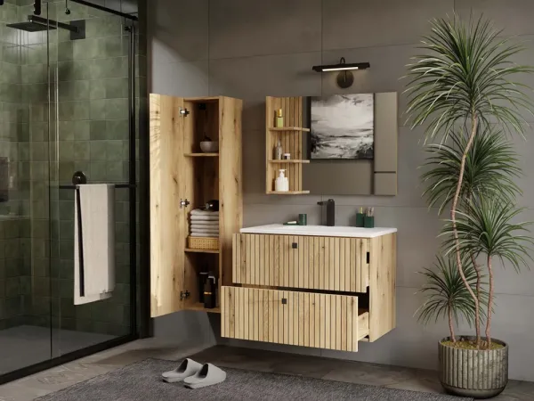 TP Living Závesná skrinka pod umývadlo TIGO 2S 80 cm dub evoke