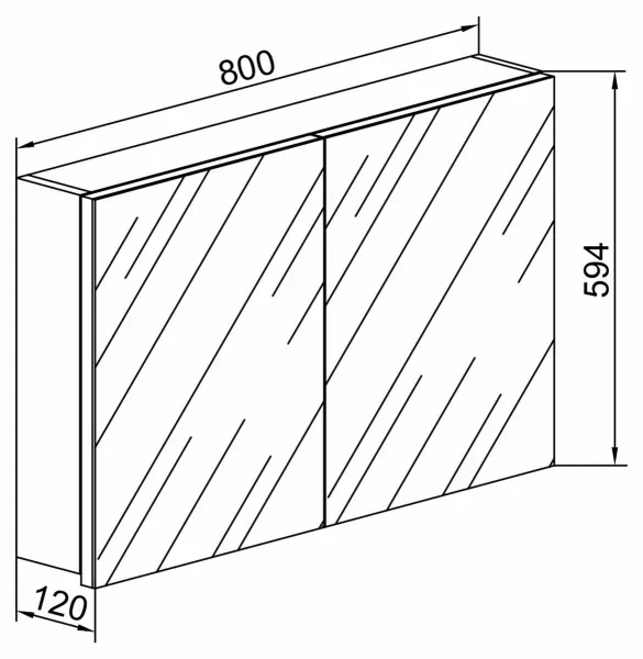 VCM Zrcadlová skříňka 80 cm VCB 1, černá