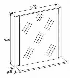 VCM Zrcadlo Mini VCB 10, 60 cm, antracit