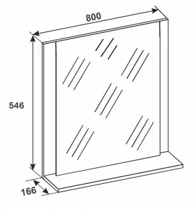 VCM Zrcadlo VCB 10 Maxi 80 cm, bílé
