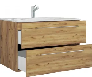VCM 2dílná umyvadlová skříňka Badinos 2 zásuvky 80 cm, dub medový