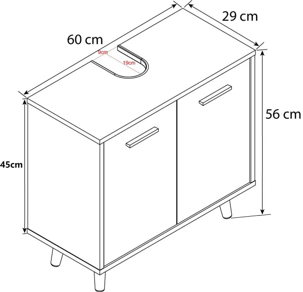 VCM Skříňka pod umyvadlo Landos, dub medový