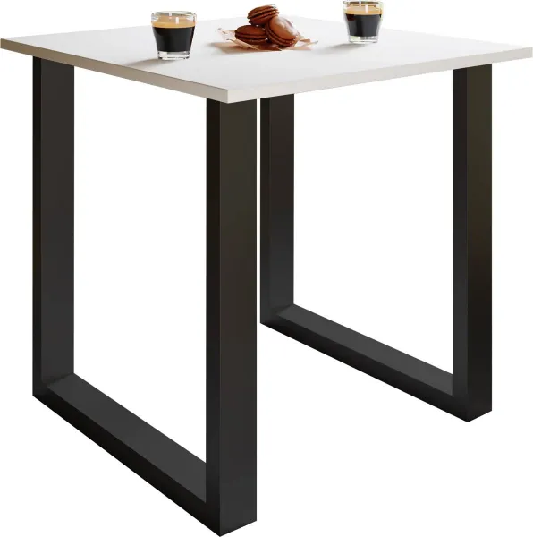 VCM Jídelní stůl Xona 80 x 50 cm U-nohy, bílý