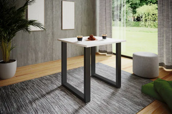 VCM Jídelní stůl Xona 80 x 50 cm U-nohy, bílý