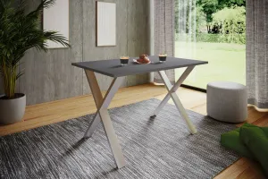 VCM Jídelní stůl Xona 80x80 X-nohy, antracit
