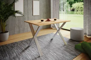 VCM Jídelní stůl Xona 80x80 X-nohy, dub medový