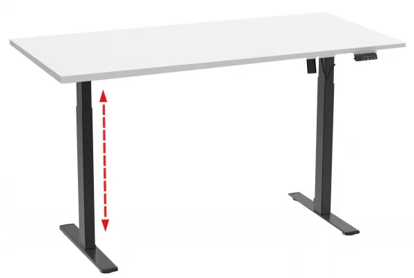 VCM Výškově nastavitelný stůl E-Lona 140x80, bílý