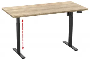 VCM Výškově nastavitelný stůl E-Lona 140x80, dub sonoma