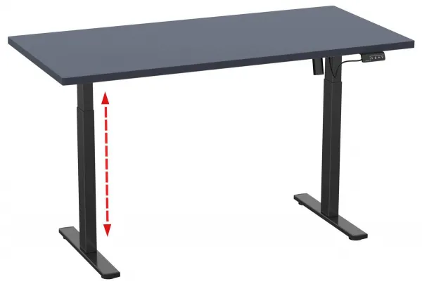 VCM Výškově nastavitelný stůl E-Lona 160x80, antracit