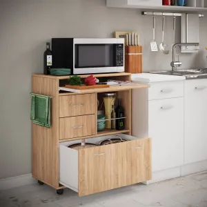 VCM Kuchyňský vozík Kicha, dub sonoma