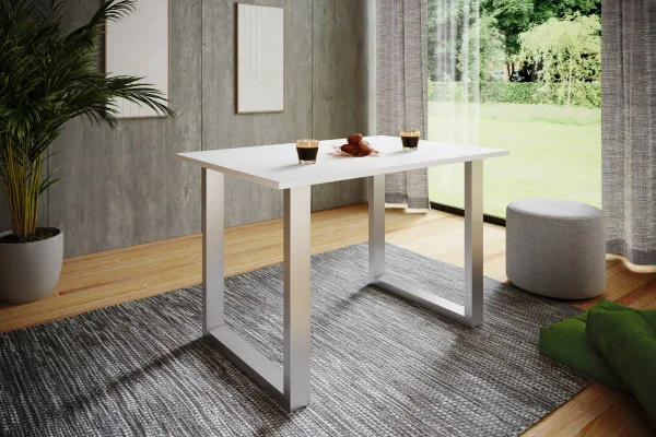 VCM Jídelní stůl Xona 140x50 U-nohy, bílý