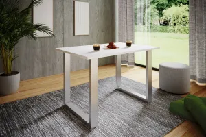 VCM Jídelní stůl Xona 140x50 U-nohy, bílý