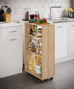 VCM Kuchyňský modul Tusal na kolečkách, dub sonoma