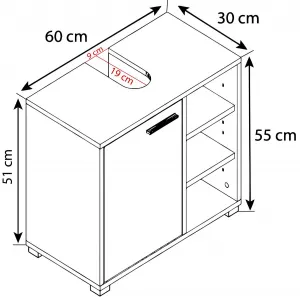 VCM Skříňka pod umyvadlo Zalo L, černá