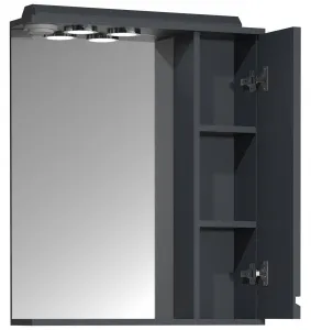 VCM Zrcadlová skříňka Silora L 60 cm, antracitová