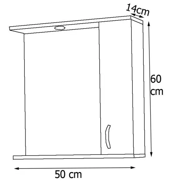 VCM Zrcadlo se skříňkou Lisalo M 50 cm, bílé
