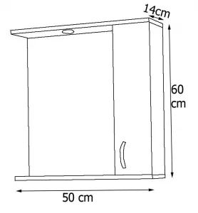 VCM Zrcadlo se skříňkou Lisalo M 50 cm, bílé