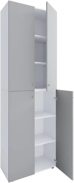 VCM Botník Lona 2XL s otočnými dvířky, bílý