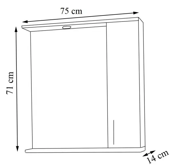 VCM Zrcadlová skříňka Lisalo XL 75 cm, bílá