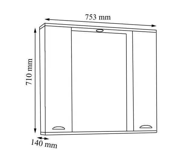 VCM Koupelnové zrcadlo Casalo XL 75 cm, bílé