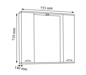 VCM Koupelnové zrcadlo Casalo XL 75 cm, bílé