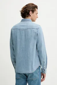Rifľová košeľa Guess Jeans modrá farba, slim, s klasickým golierom, M5RH55 D5M82