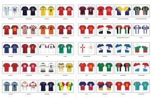 Národné futbalové tímy so samolepkami