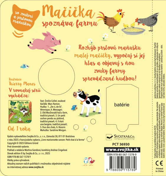 Mačička spoznáva farmu - so zvukmi a prstovou maňuškou