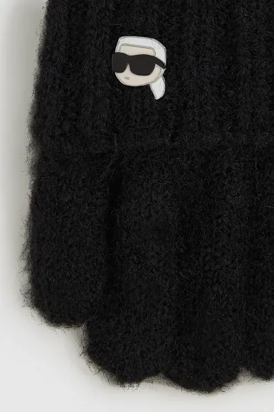Rukavice Karl Lagerfeld čierna farba, A4W33054