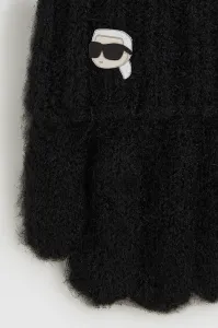 Rukavice Karl Lagerfeld čierna farba, A4W33054