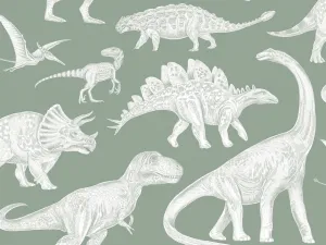 Umývateľná detská tapeta na stenu DINOSAURI zelená